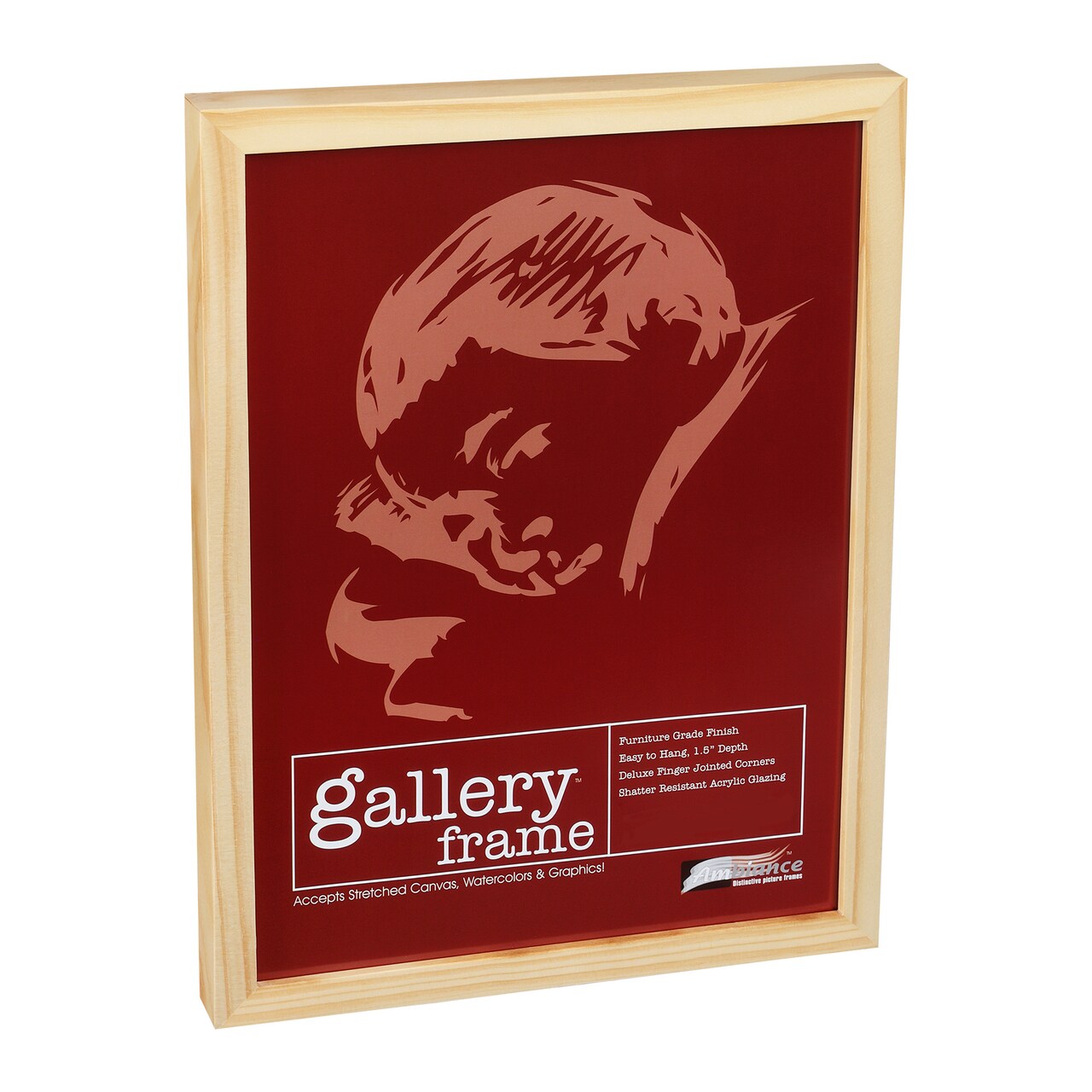Ambiance Gallery Wood 1.5" Deep Picture Frames - 8 Pack 3×3" Natural Wood Frame, Shatter-Resistant Acrylic Glazing & MDF Backing, Horizontal or Vertical Wall Display